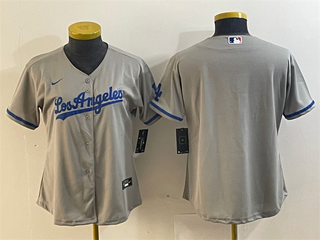 Women's Los Angeles Dodgers Blank Grey Stitched Jersey(Run Small)